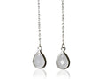 Dainty June Birthstone earrings, Moonstone Drop earrings, Bridesmaid earrings, Threader Tear Drop Earrings, June Birthday Gift