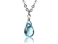 Dainty Blue Topaz Necklace, December Birthstone Necklace, Genuine Semi Precious Blue Topaz Stone, Wife Gift, Bridesmaid Gift, Mom Gift