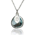 March Birthstone Necklace - Personalized Aquamarine Necklace, Custom Initial Necklace