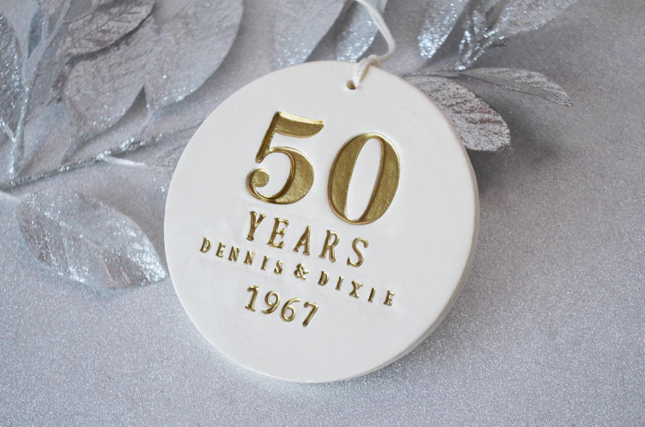 50th Anniversary Gift, Golden Anniversary Gift, 50th Wedding Anniversary Ornament
