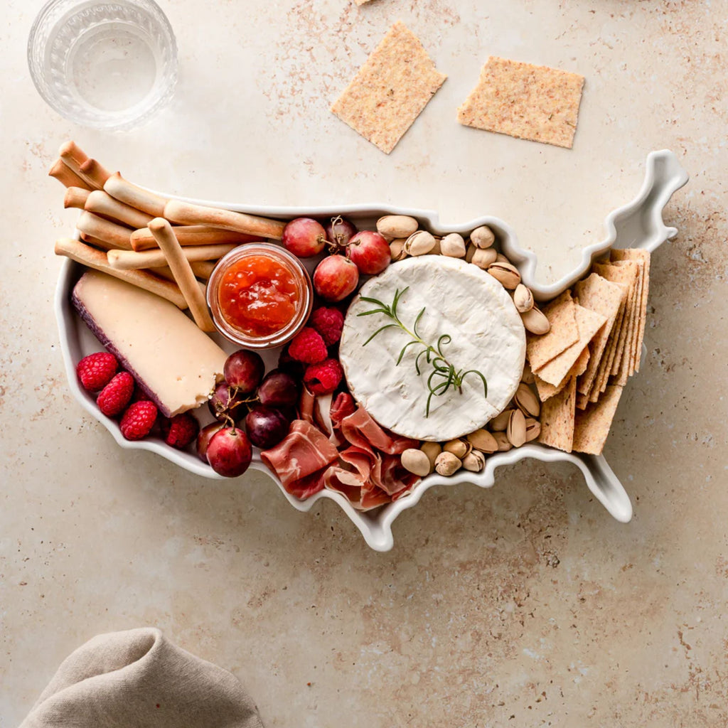 Personalized USA Serving Dish, Ceramic Plate, Wedding Gift, Present for Couple, Housewarming Gift