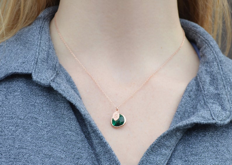 Emerald Earrings, May Birthstone Gift, May Birthstone Earrings, Emerald Jewelry Set
