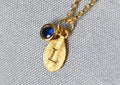 Gold Leaf Necklace, Birthstone Necklace, Mother's Day Gift, Bridesmaid Gift, Personalized Necklace, Birthday Gift, Necklace with Birthstone