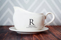 Gravy Boat with Saucer, Marriage Gifts - Personalized with Name and Date