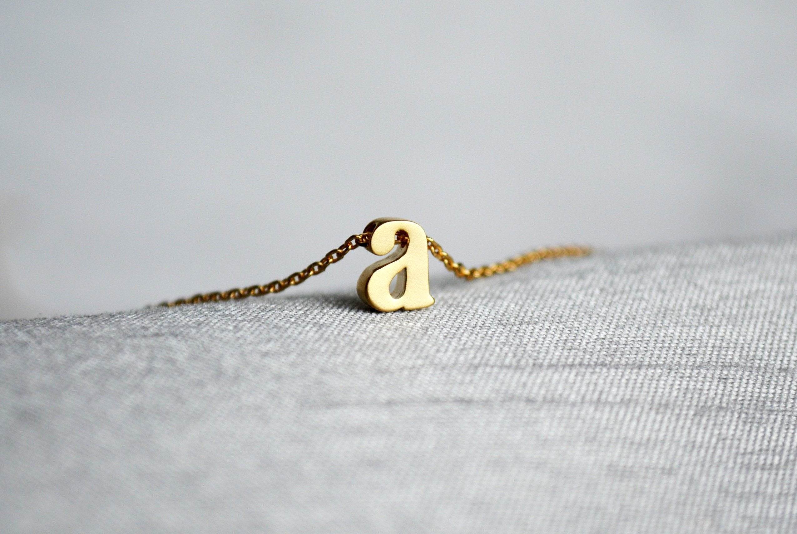 Personalized Initial Letter Necklace - In Gold or Silver - Serif Letter Style