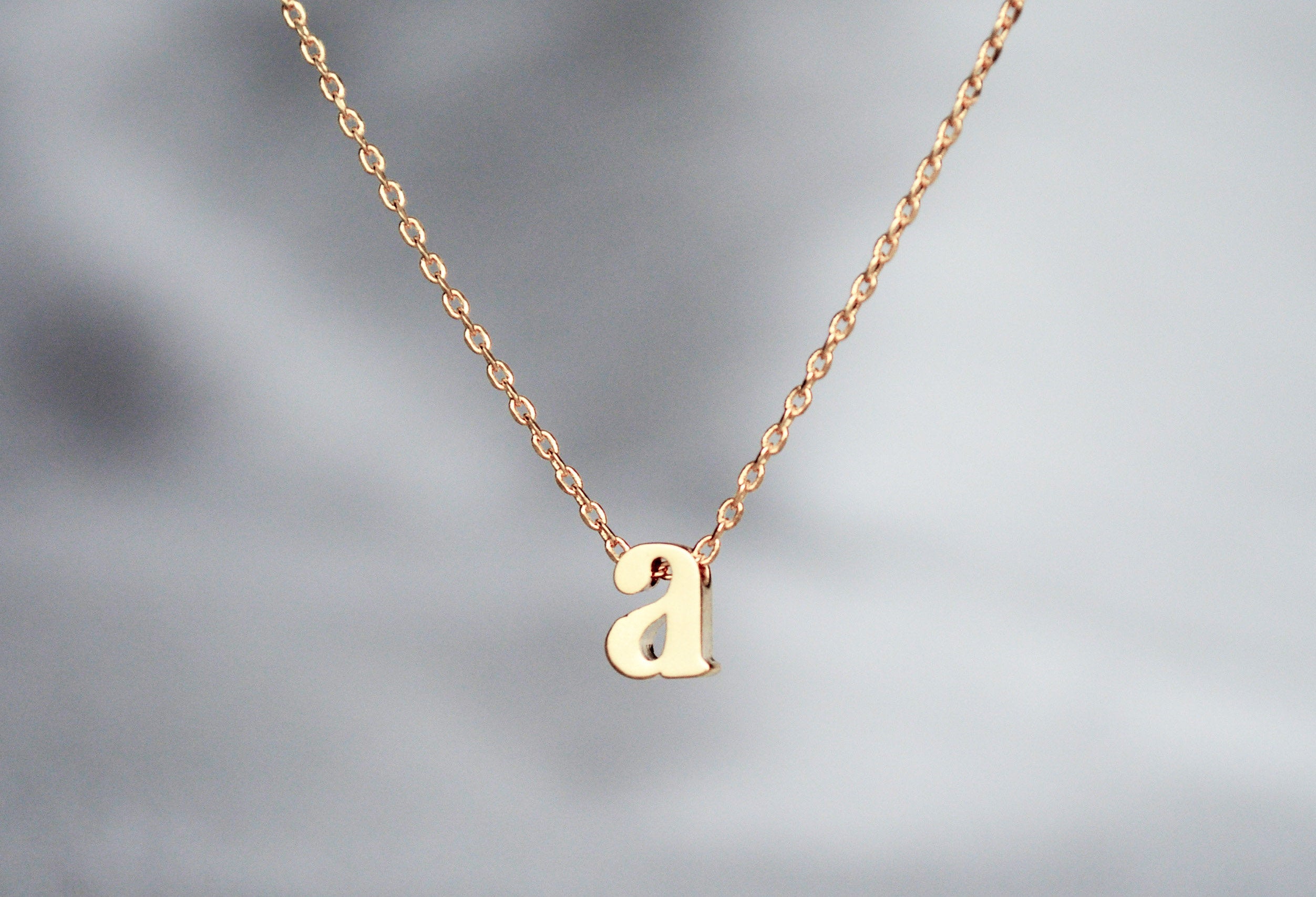 Personalized Initial Letter Necklace - In Gold or Silver - Serif Letter Style