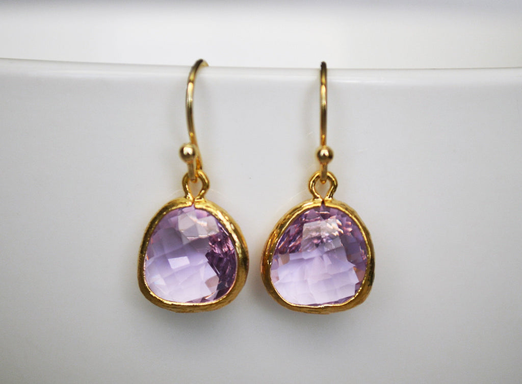 Lilac Earrings, Lilac Jewelry Set, February Birthstone Necklace, Aquarius Necklace
