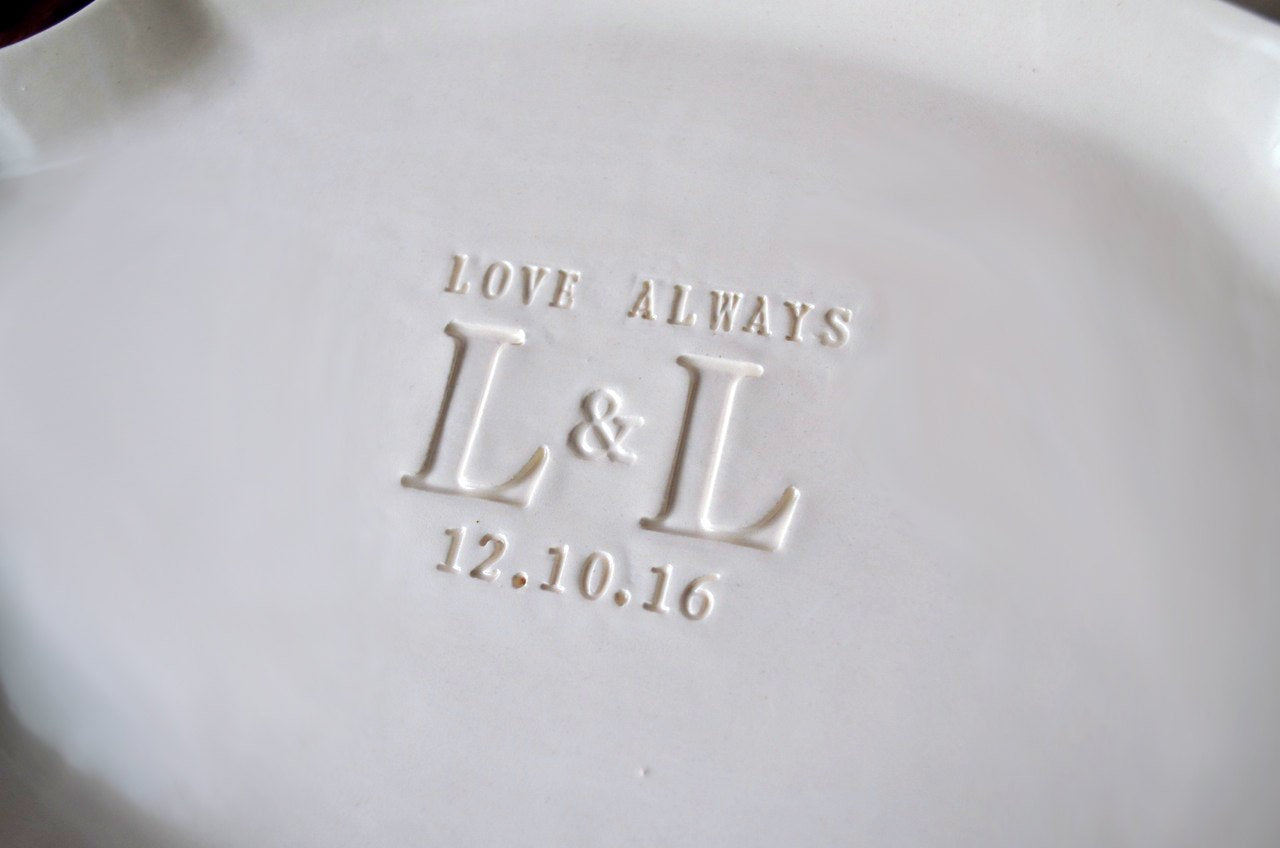 Parent Wedding Gift - Set of Personalized Platters (2) - With Initials and Date