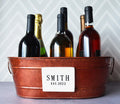 Personalized Copper Wine Bucket, Champagne Bucket, Anniversary Gift, Wedding Gift, Beverage Tub with last name and year