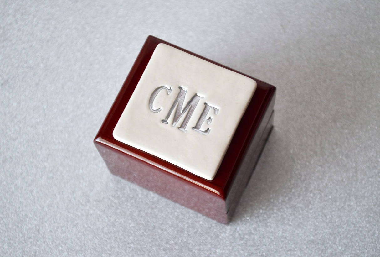 Personalized Wedding Ring Box or Ring Bearer Box - Rosewood Finish - Text Available in Different Colors