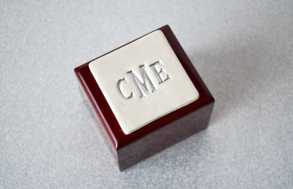Personalized Wedding Ring Box or Ring Bearer Box - Rosewood Finish - Text Available in Different Colors