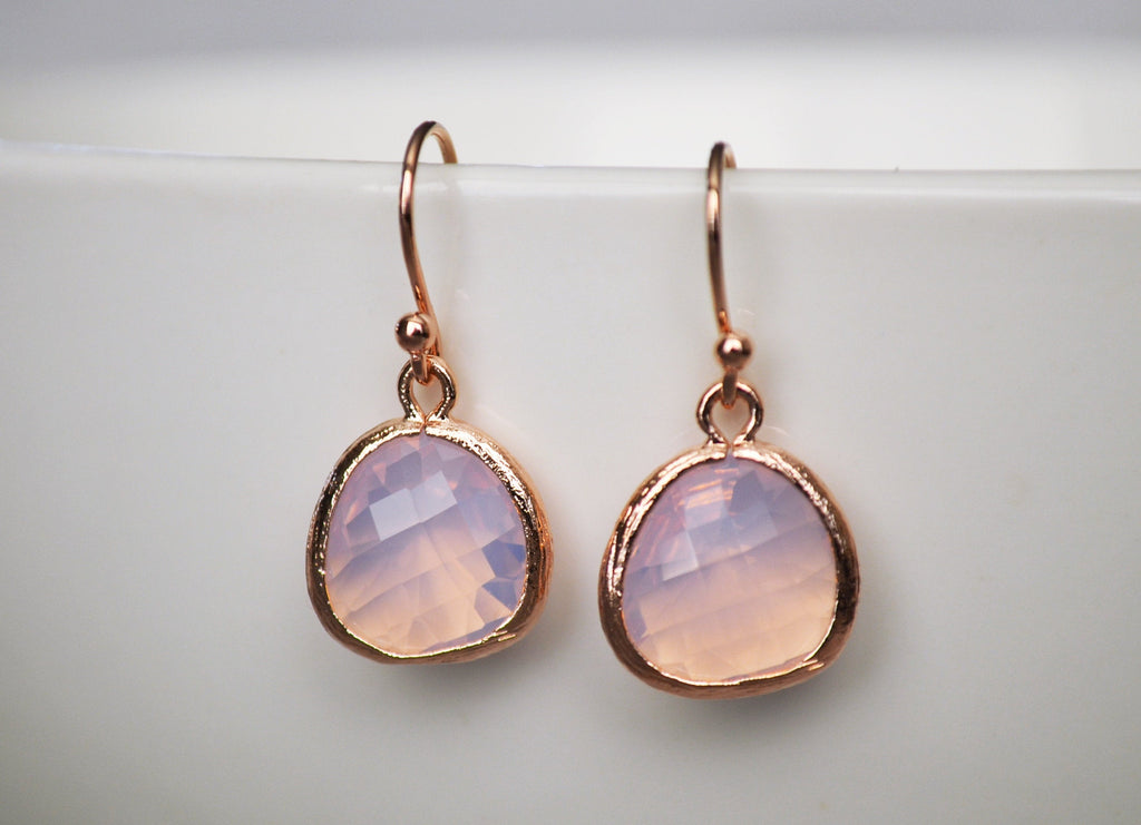 Pink Opal Earrings, October Birthstone Gift, October Birthstone Earrings, Pink Opal Jewelry Set