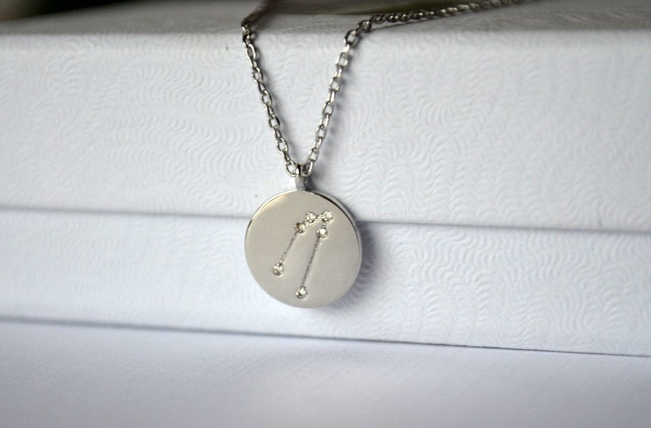 Silver Zodiac Jewelry, Zodiac Necklace, Constellation, Astrology