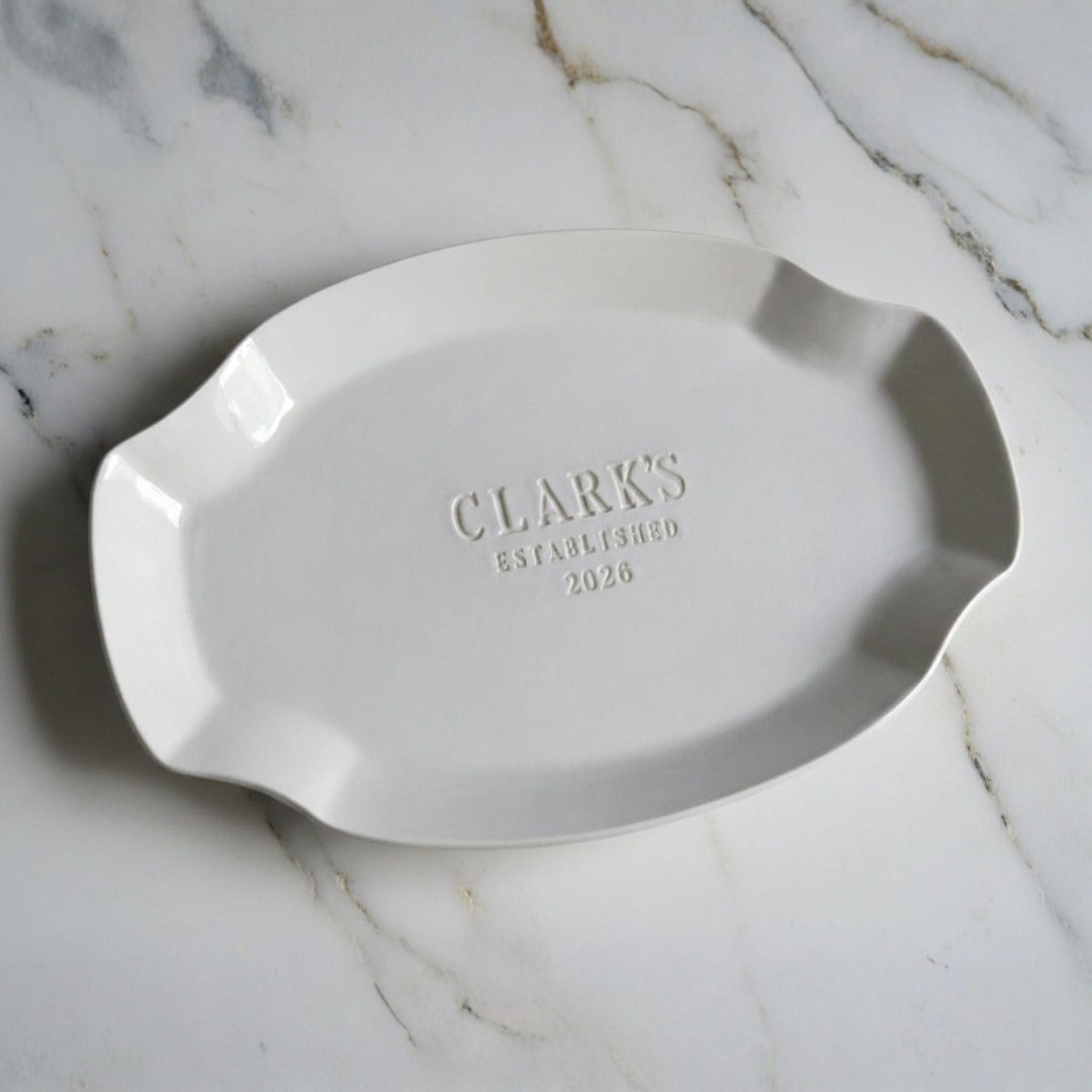 Personalized Art Deco Ceramic Platter - Handmade Gift