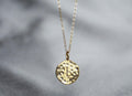 Valentine's Day Necklace, Hammered Letter Disc Necklace, Gold Initial Necklace, Gift for Her, Gift for Wife, Girlfriend Gift, Gift for Mom