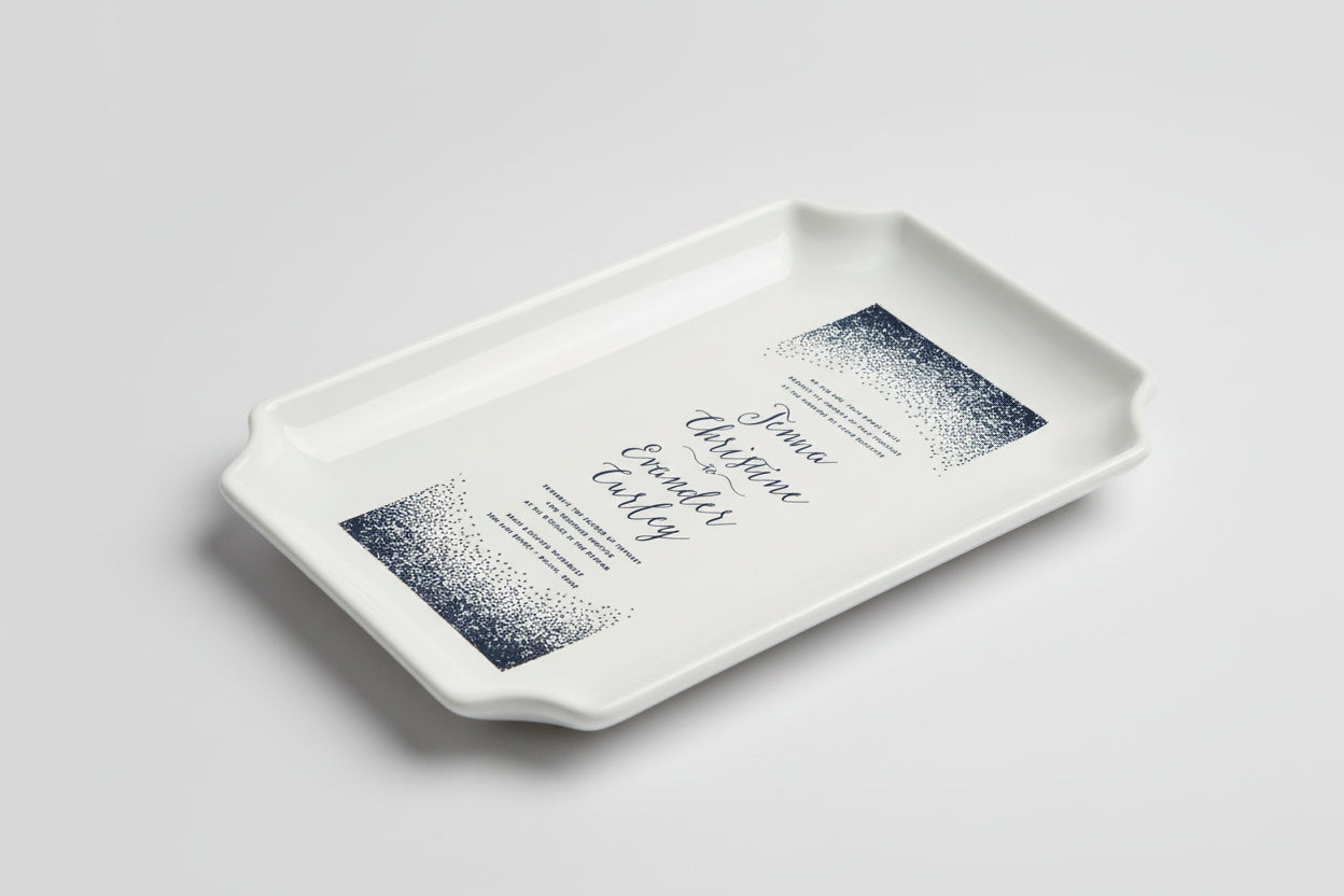 Personalized Wedding Invitation Plate - Large Tray - In Color Wedding Gift, Engagement Gift