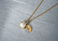 White Stone Necklace, Bridesmaid Necklace, Custom Initial Necklace, Leaf Necklace, Letter Necklace, Gift for her, Howlite Hexagon Necklace