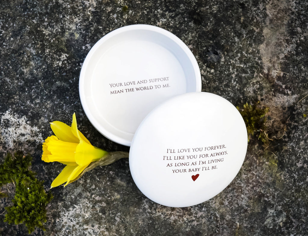 Round Ceramic Box, As Long as I'm Living Your Baby I'll Be