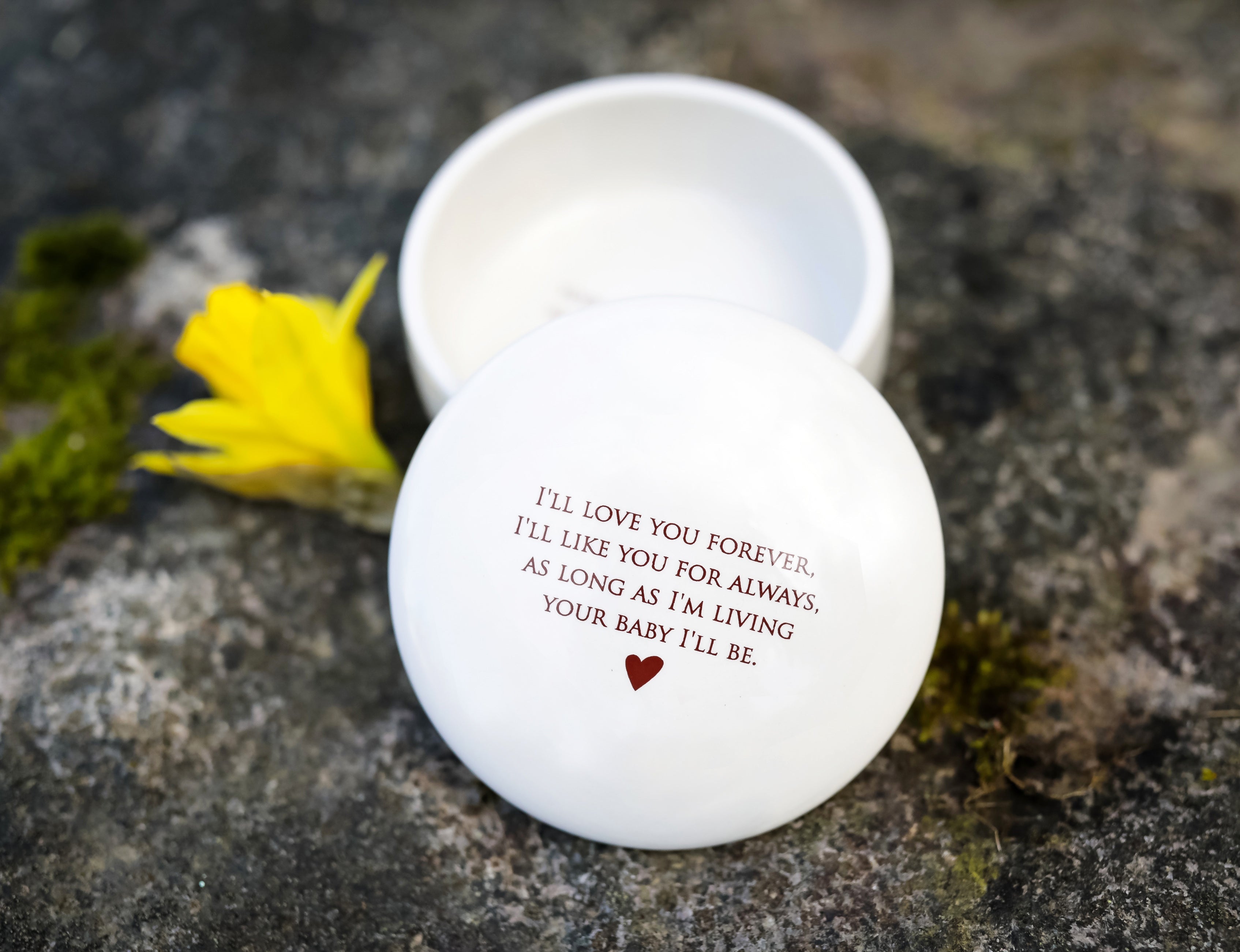 Round Ceramic Box, As Long as I'm Living Your Baby I'll Be