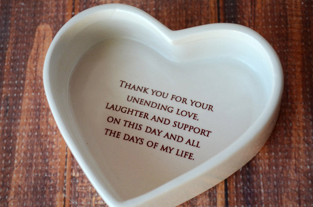 white ceramic heart box with thank you message for mom