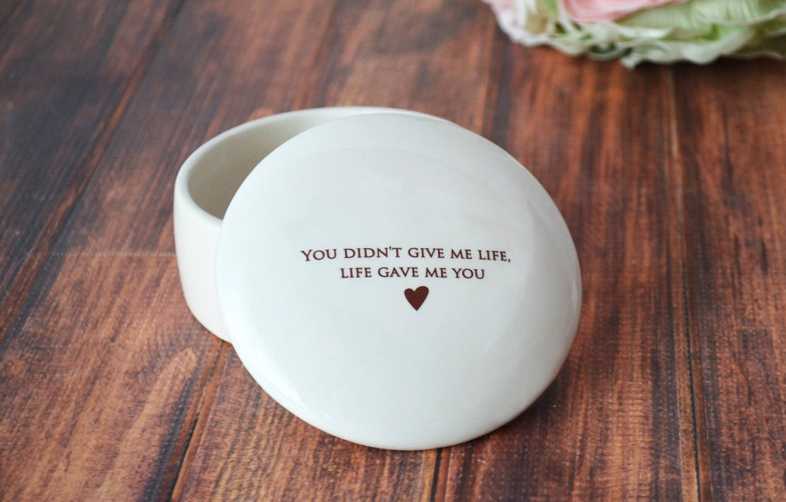 Stepmother of the Bride Gift or Stepmother of the Groom Gift - Keepsake Box - Add Custom Text - You didn’t give me life, life gave me you