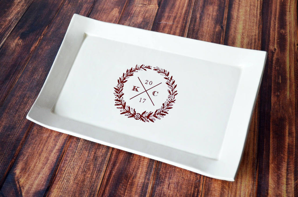 Wedding Gift - With Custom Logo - Personalized Rectangular Platter