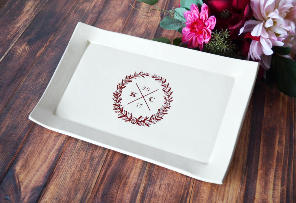 Wedding Gift - With Custom Logo - Personalized Rectangular Platter