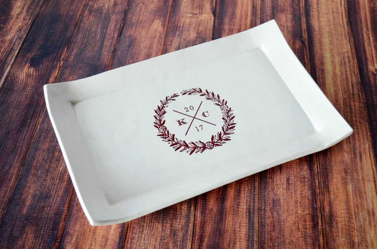 Wedding Gift - With Custom Logo - Personalized Rectangular Platter