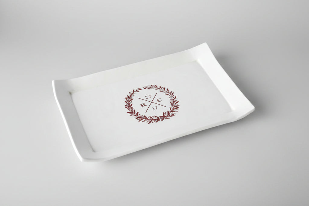 Wedding Gift - With Custom Logo - Personalized Rectangular Platter
