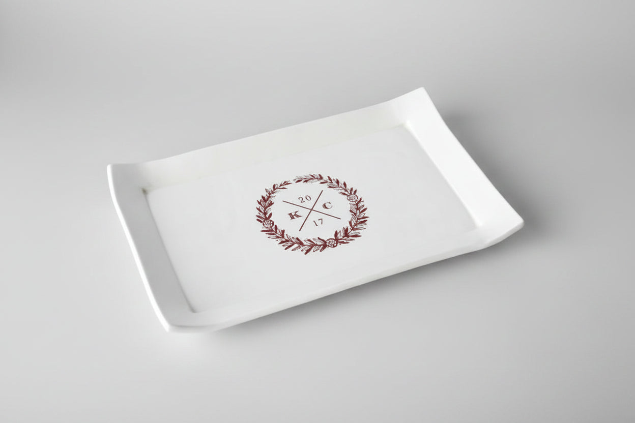 Wedding Gift - With Custom Logo - Personalized Rectangular Platter