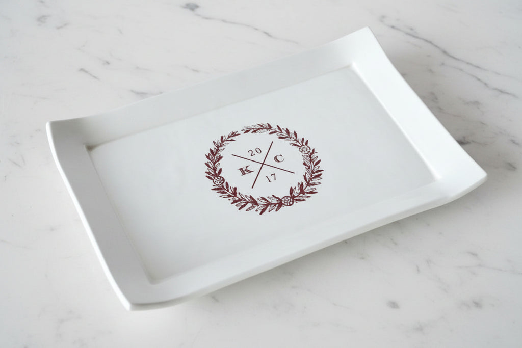Wedding Gift - With Custom Logo - Personalized Rectangular Platter
