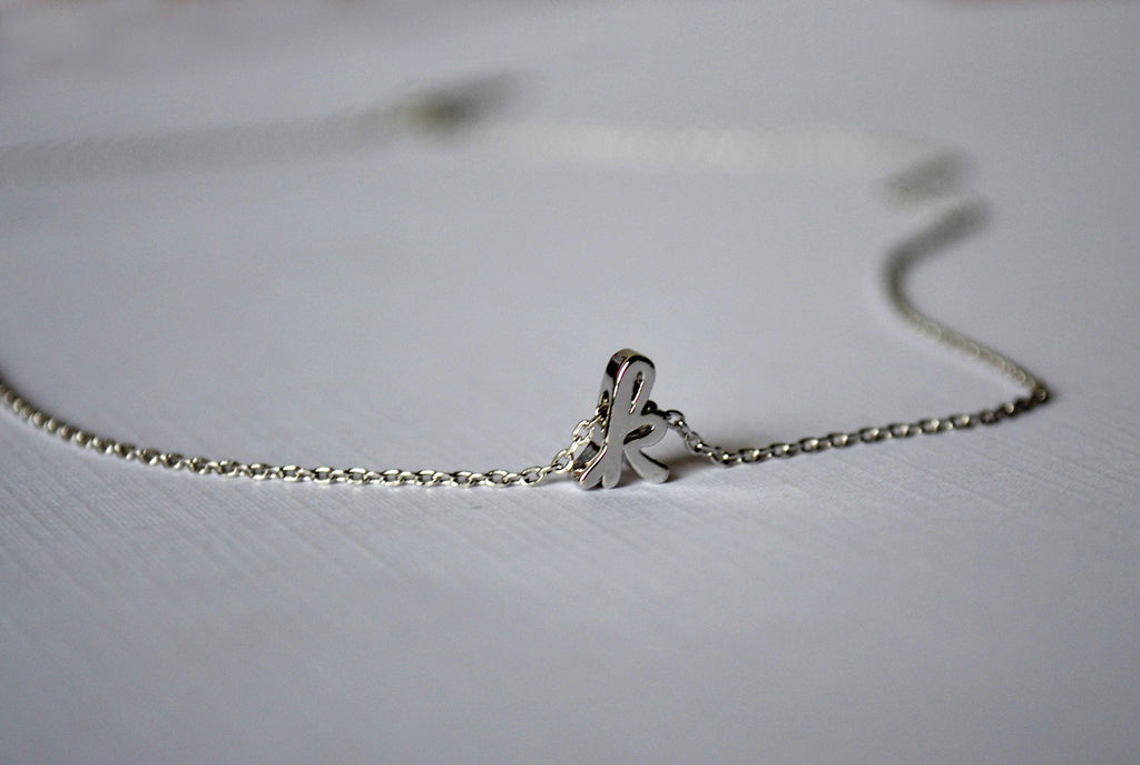 Personalized Letter Necklace, Initial Necklace - Silver or Gold - Script Letter