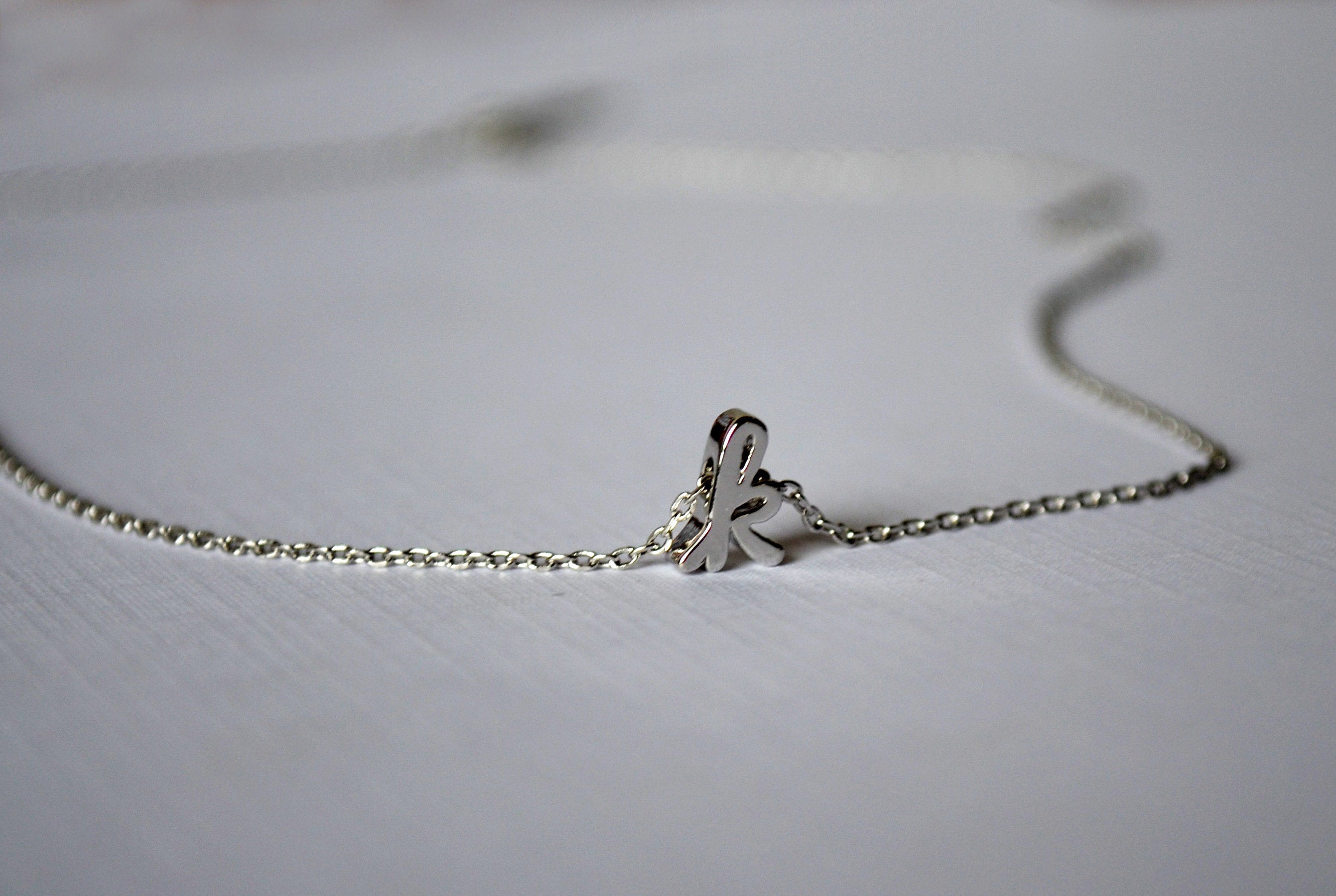 Personalized Letter Necklace, Initial Necklace - Silver or Gold - Script Letter
