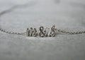 Personalized Initial Letter Necklace, Silver or Gold -Script Letter