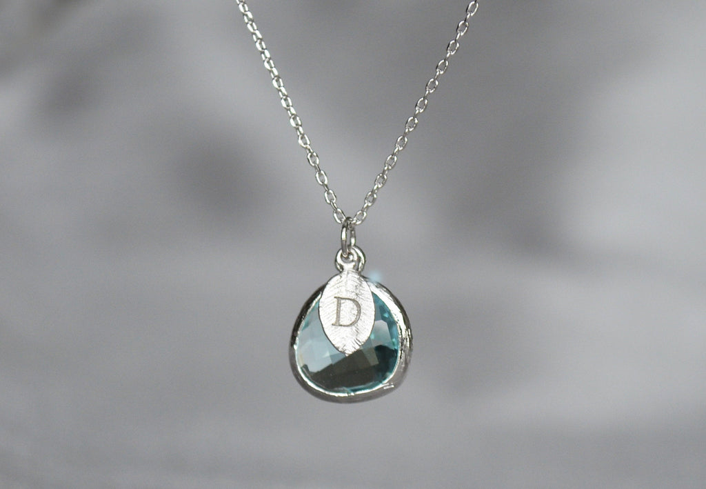 aquamarine necklace with silver chain
