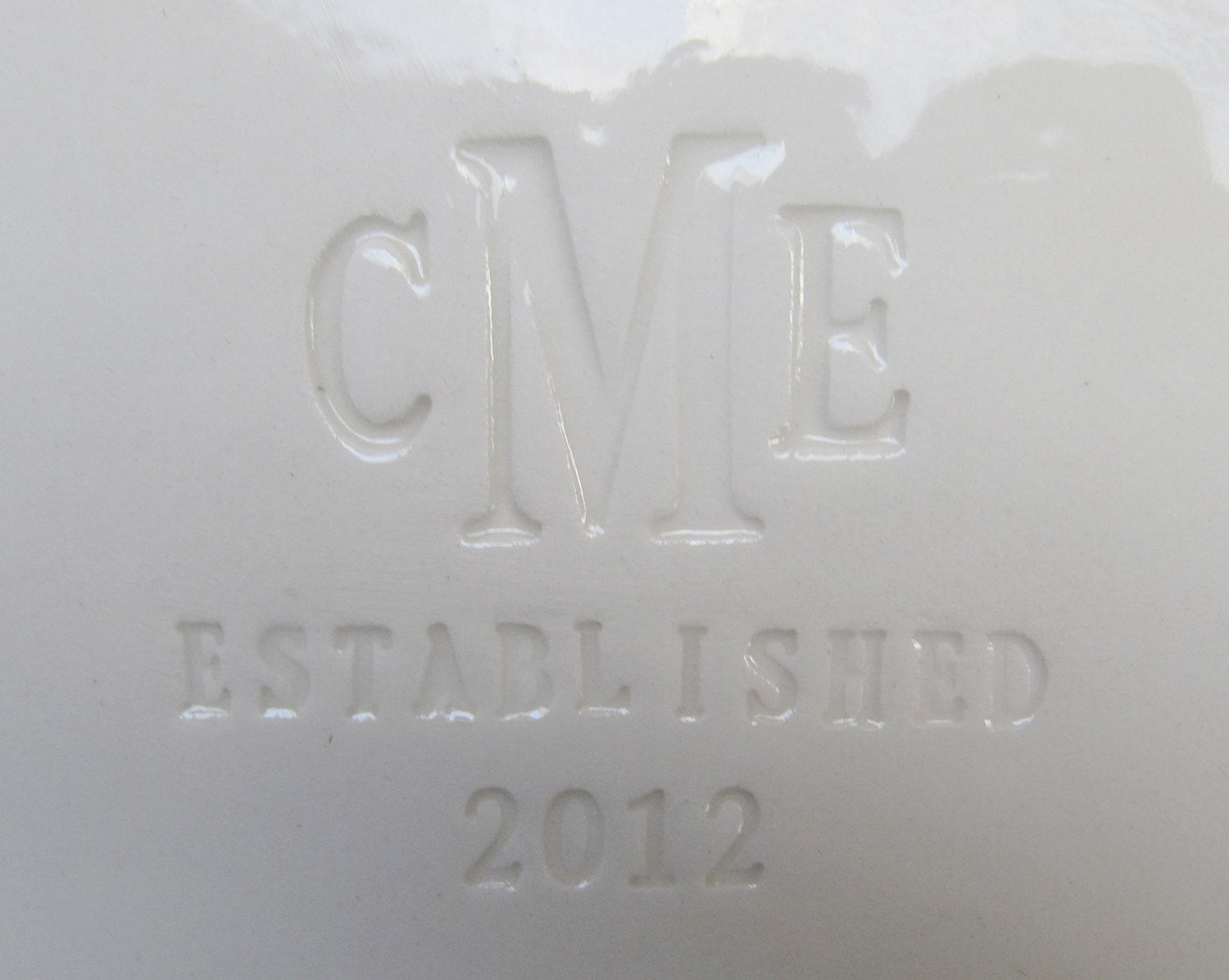 Personalized Rectangle Platter, Monogram & Date, 12.5x8 Ceramic