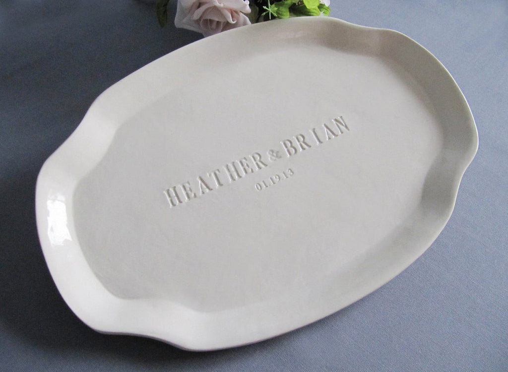 Wedding Platter (Large) - Personalized with Names - Alternative Signature Guestbook
