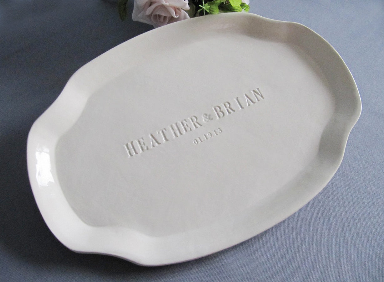 Wedding Platter (Large) - Personalized with Names - Alternative Signature Guestbook