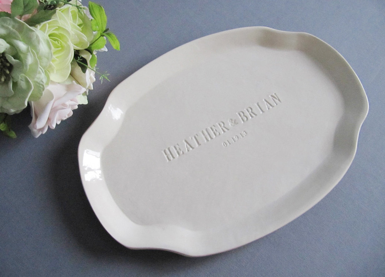 Wedding Platter (Large) - Personalized with Names - Alternative Signature Guestbook