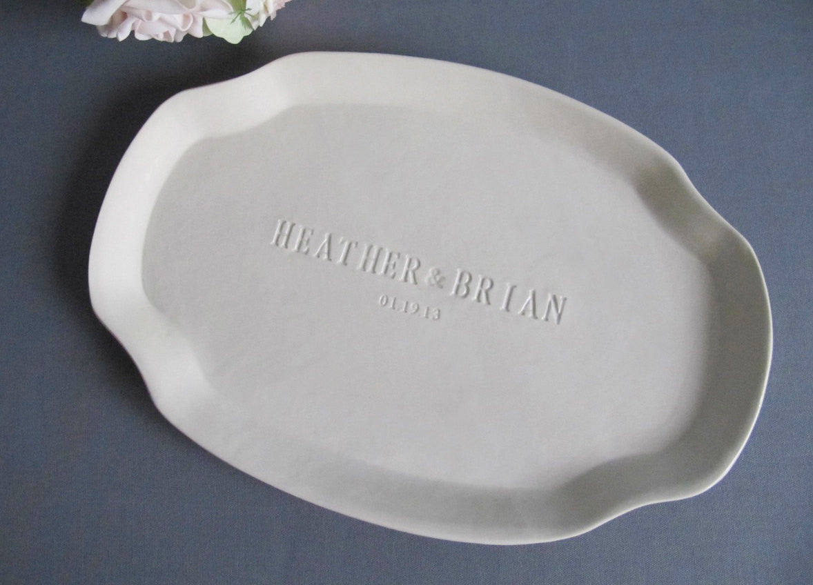 Wedding Platter (Large) - Personalized with Names - Alternative Signature Guestbook