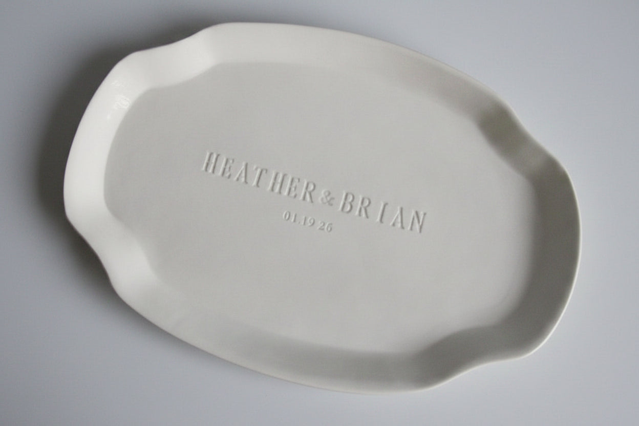 Wedding Platter (Large) - Personalized with Names - Alternative Signature Guestbook