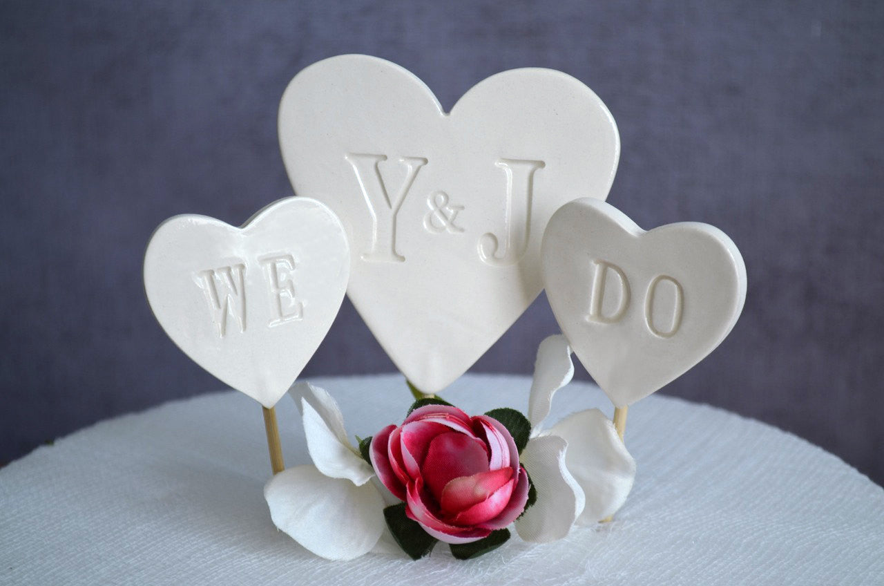 PERSONALIZED Heart Wedding Cake Topper with Initials