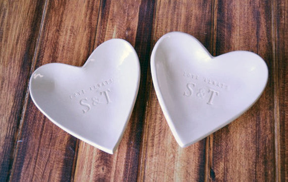 Love Always Heart Bowls - Personalized with Initials