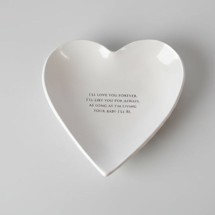 As Long as I'm Living Your Baby I'll Be - Large Heart Bowl - READY TO SHIP