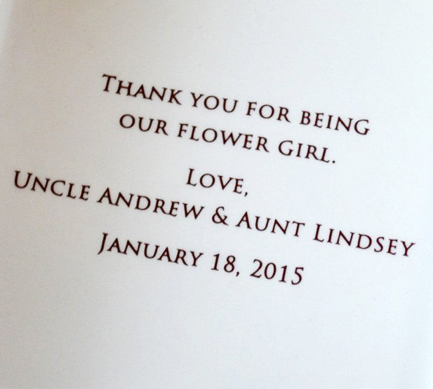 Unique Flower Girl Gift - Round Keepsake Box