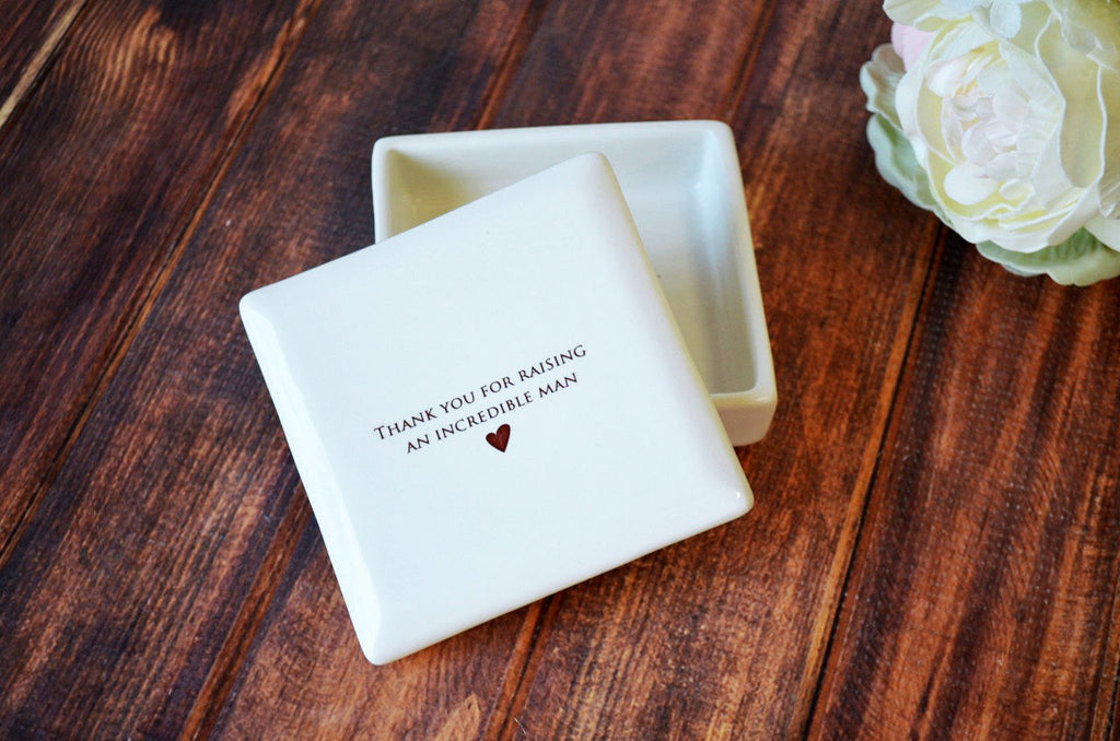 Personalized Mother of the Groom Gift - Square Keepsake Box - Thank You for Raising an Incredible Man