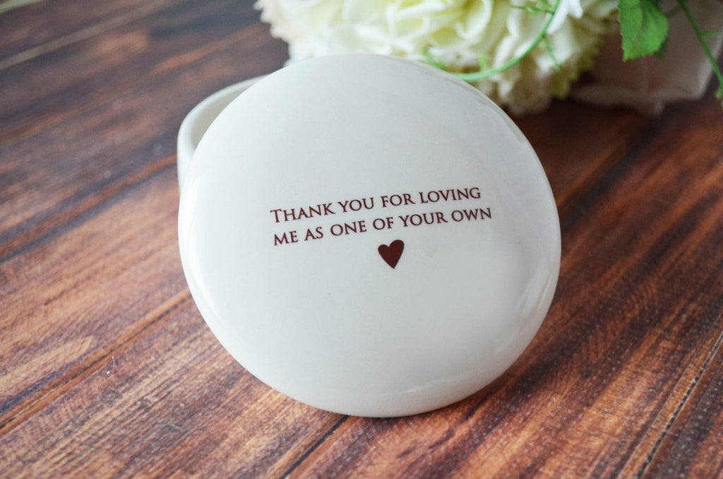 Unique StepMother of the Bride or Groom Gift - Keepsake Box - Thank you for loving me as one of your own - Add Custom Text