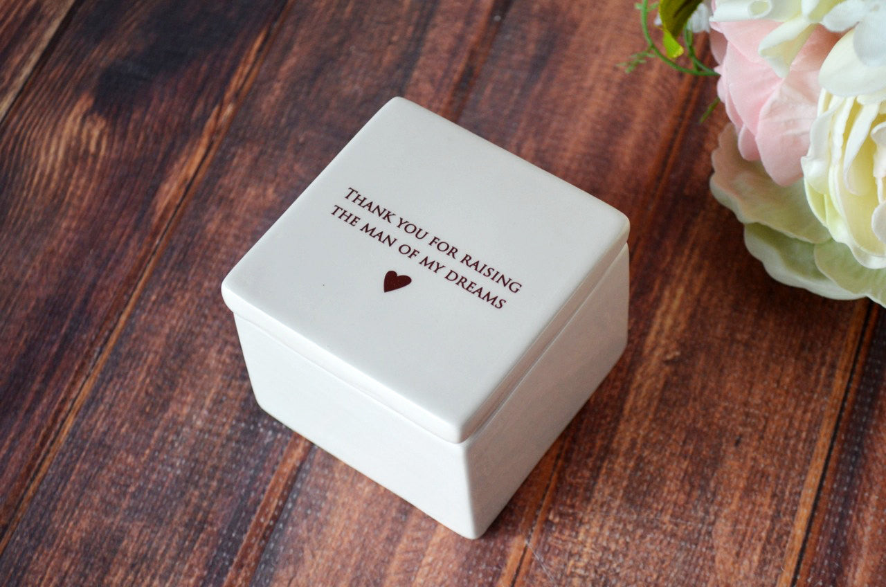 Mother of the Groom Gift, Mother-In-Law Mother's Day Gift, Birthday GIft - READY TO SHIP - Deep Square Keepsake Box - Thank you for raising the man of my dreams