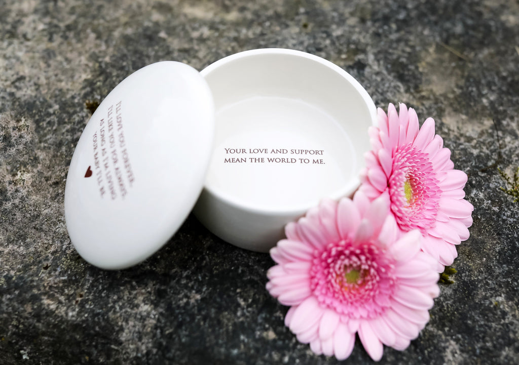 Round Ceramic Box, As Long as I'm Living Your Baby I'll Be