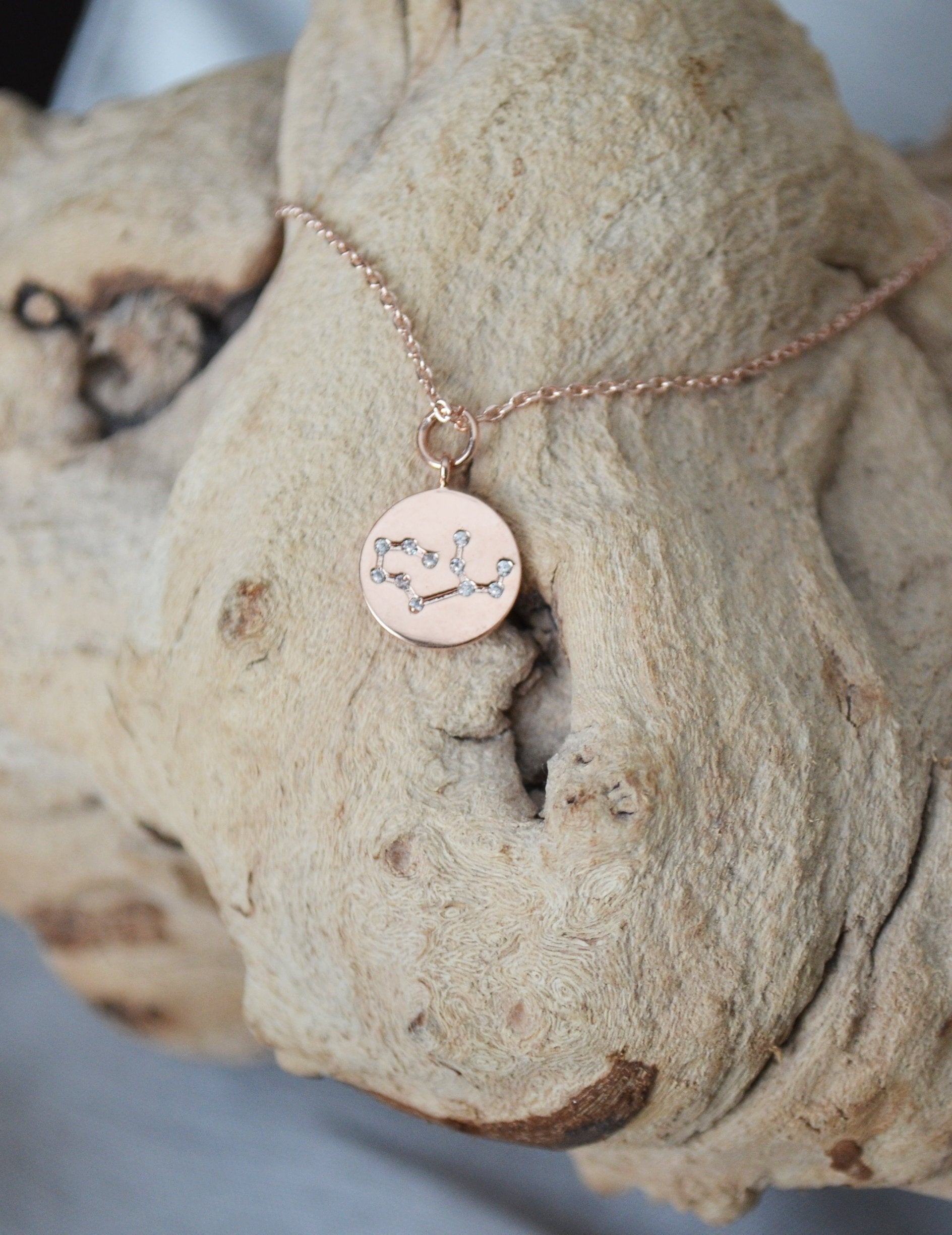 Rose Gold Zodiac Jewelry, Constellation Necklace, Astrology, Zodiac